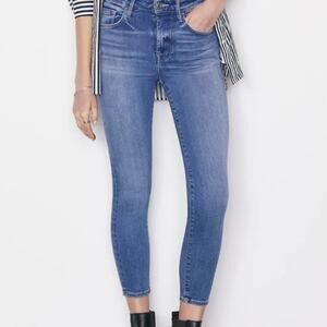 FRAME Le High Skinny Crop Jeans Size 29 Medium Wash High Rise Stretch Denim